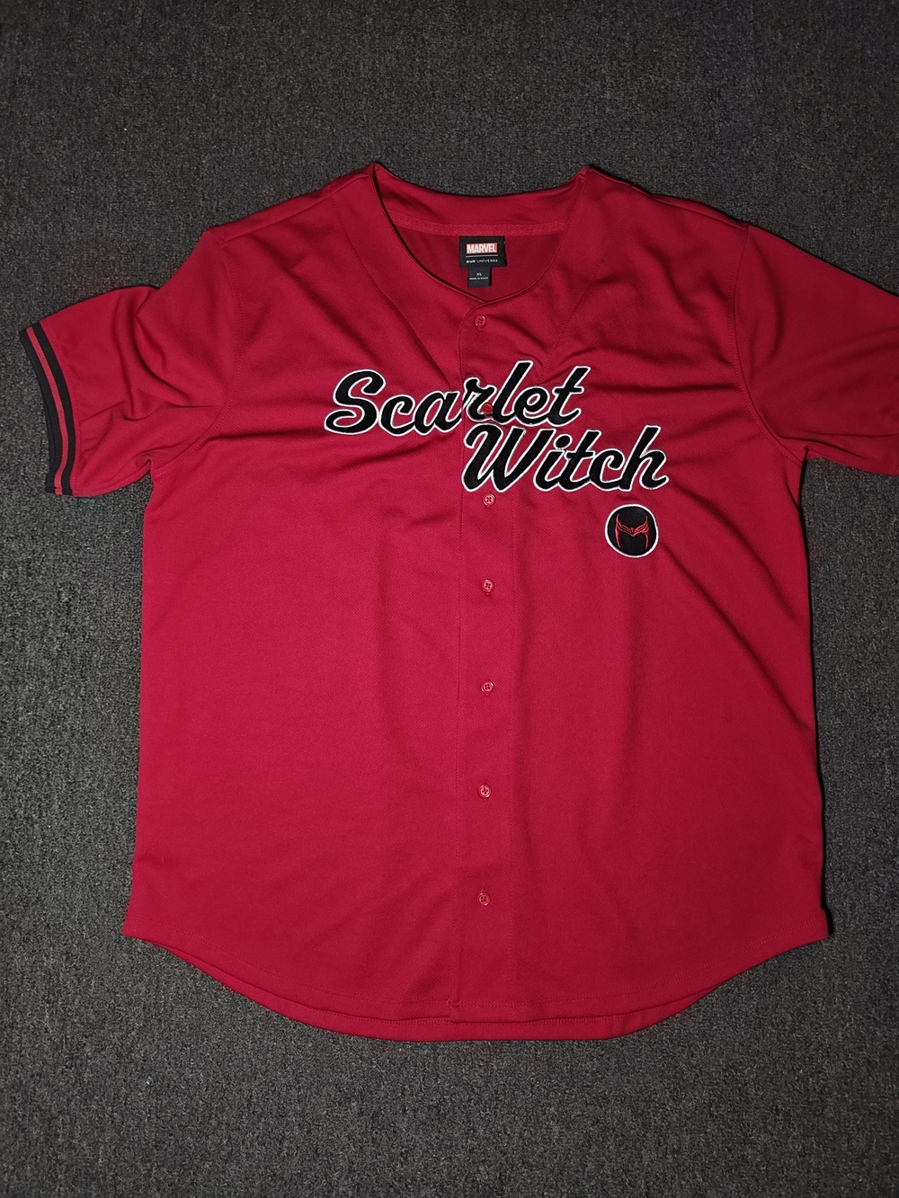 BoxLunch Marvel Scarlet Witch Red Baseball Style Jersey Size Size XL
